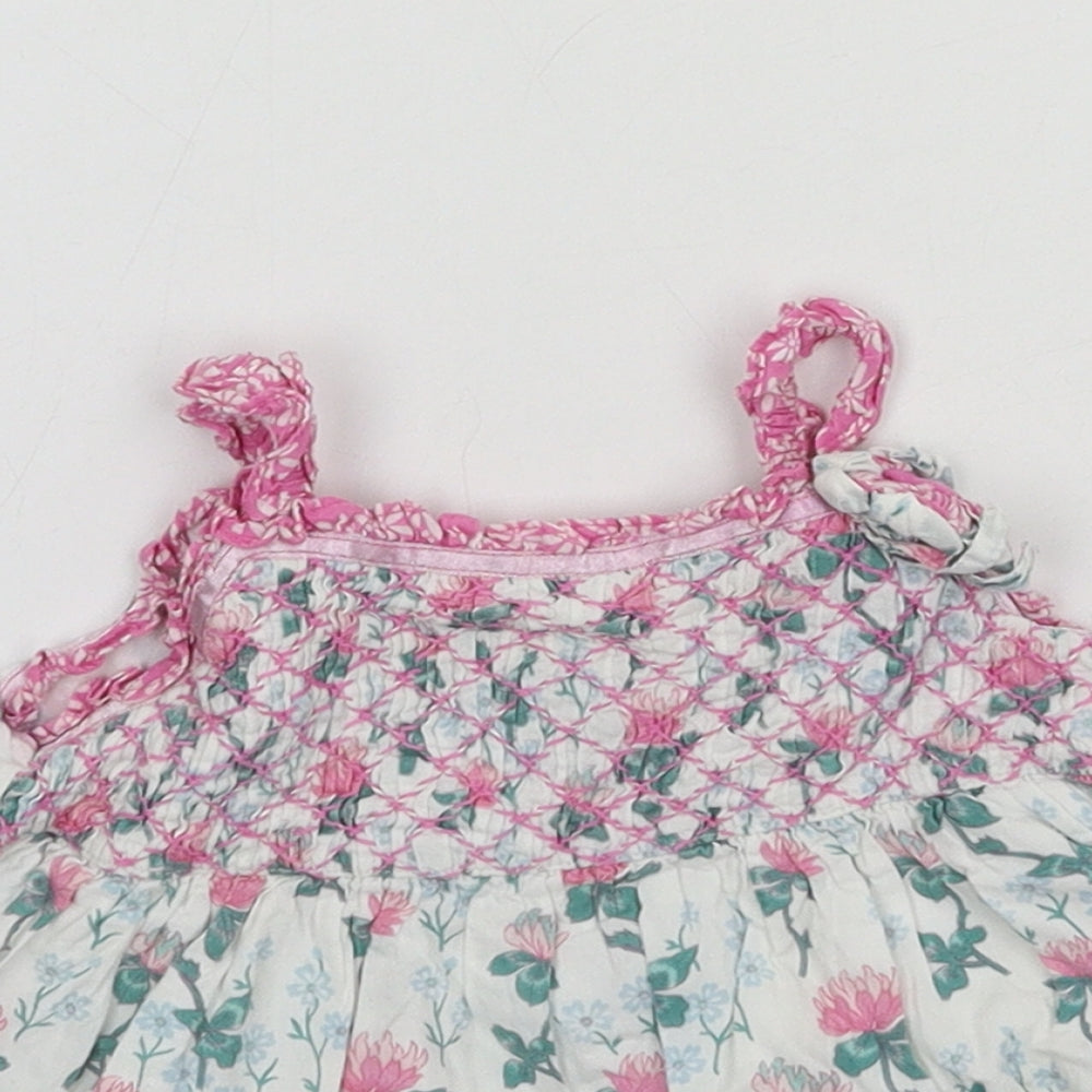 Monsoon Girls Pink Floral  Basic Tank Size 6-9 Months