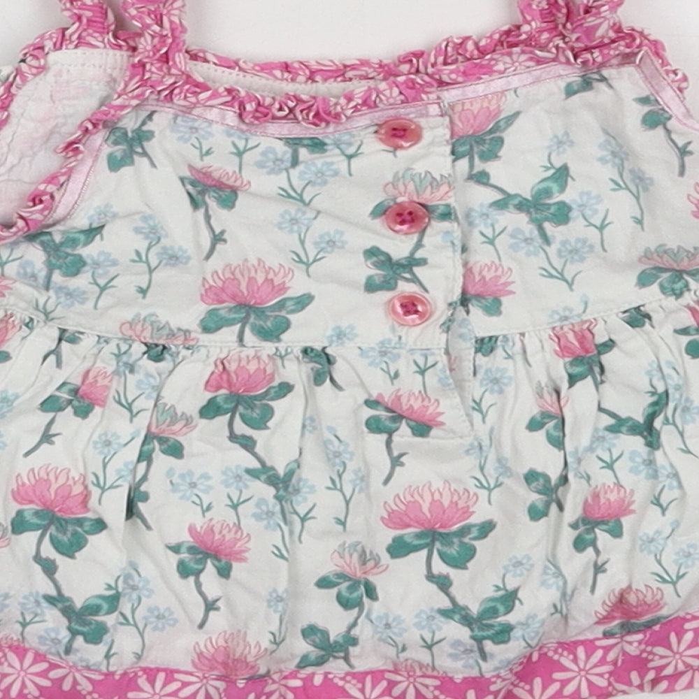 Monsoon Girls Pink Floral  Basic Tank Size 6-9 Months