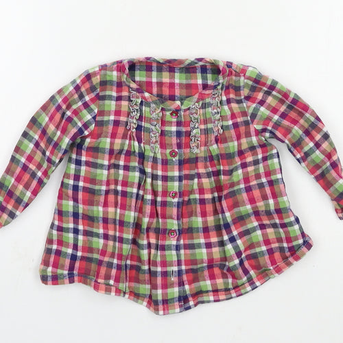 Marks and Spencer Girls Multicoloured Check  Basic Button-Up Size 3-6 Months