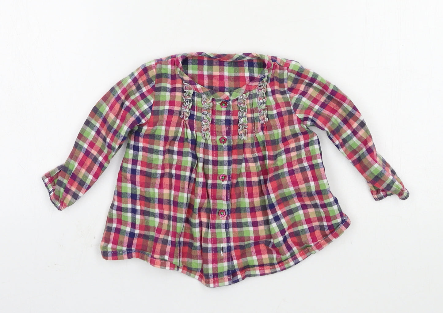 Marks and Spencer Girls Multicoloured Check  Basic Button-Up Size 3-6 Months