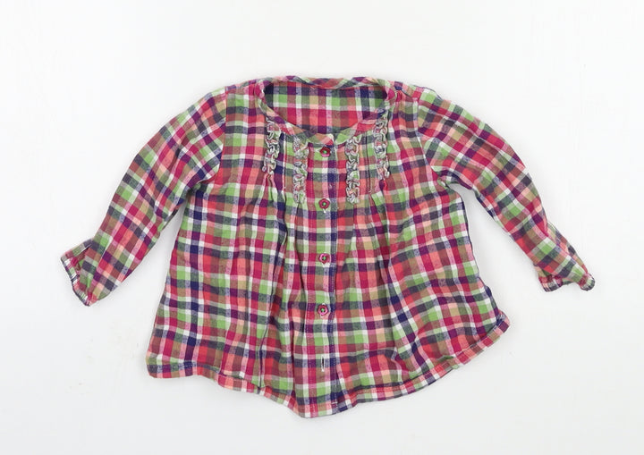 Marks and Spencer Girls Multicoloured Check  Basic Button-Up Size 3-6 Months
