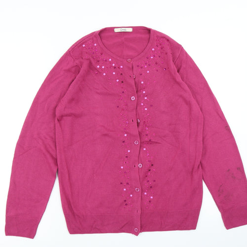 Classic Womens Pink  Knit Cardigan Jumper Size 10