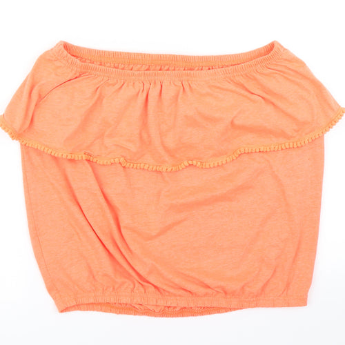 Peacocks Womens Orange   Cropped T-Shirt Size 16  - Bandeau top