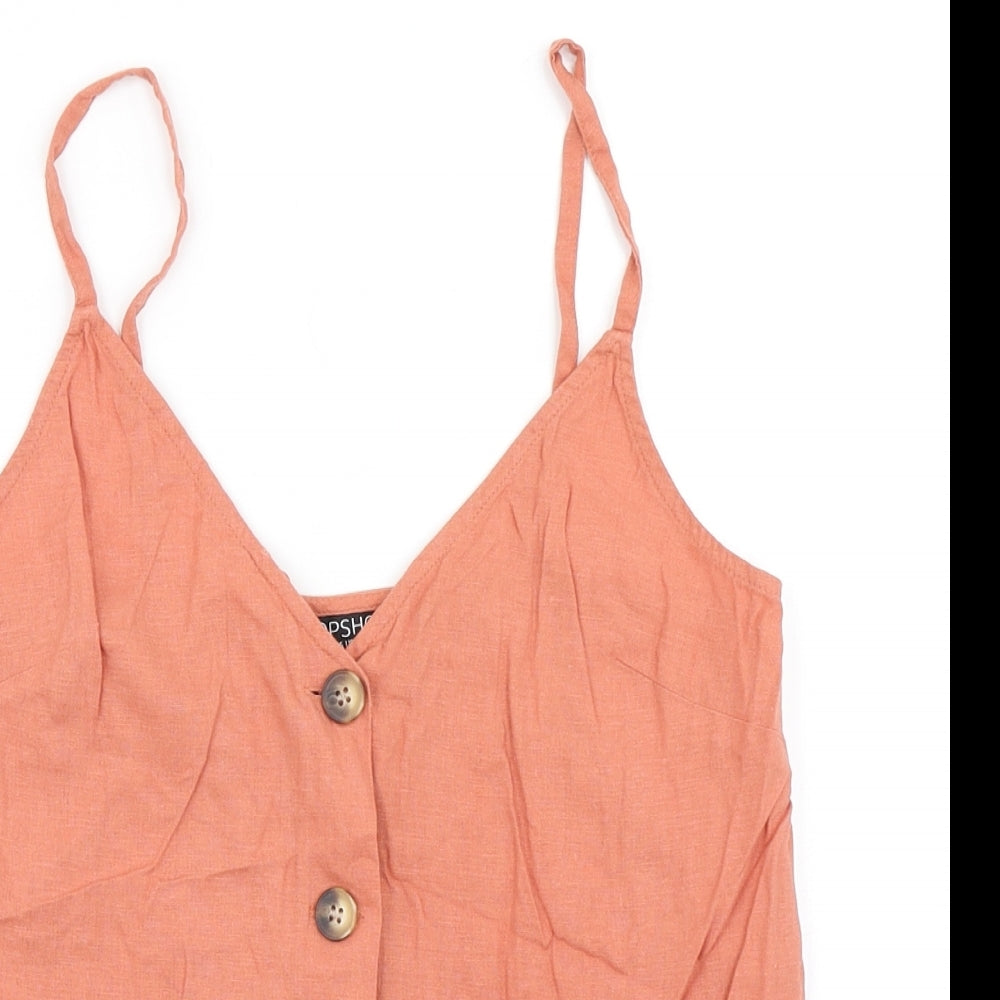 Topshop Womens Brown   Camisole T-Shirt Size 8