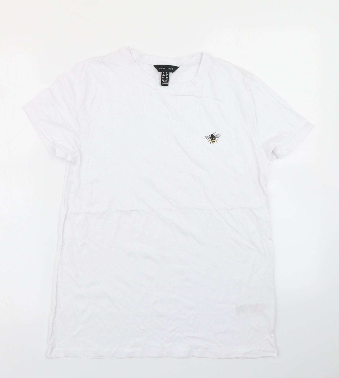 New Look Womens White   Basic T-Shirt Size 8
