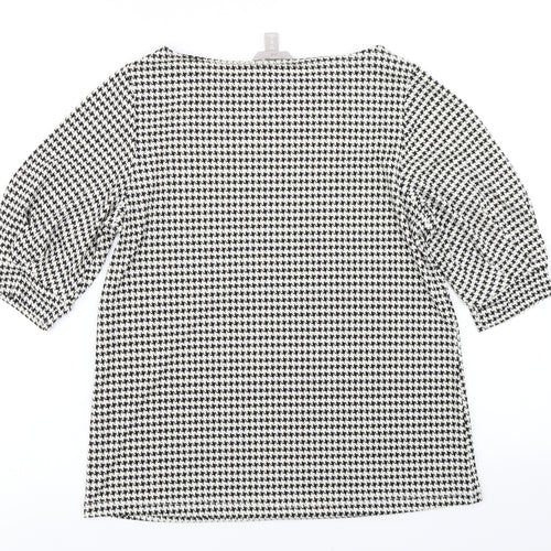 H&M Womens Black Houndstooth  Basic T-Shirt Size XS
