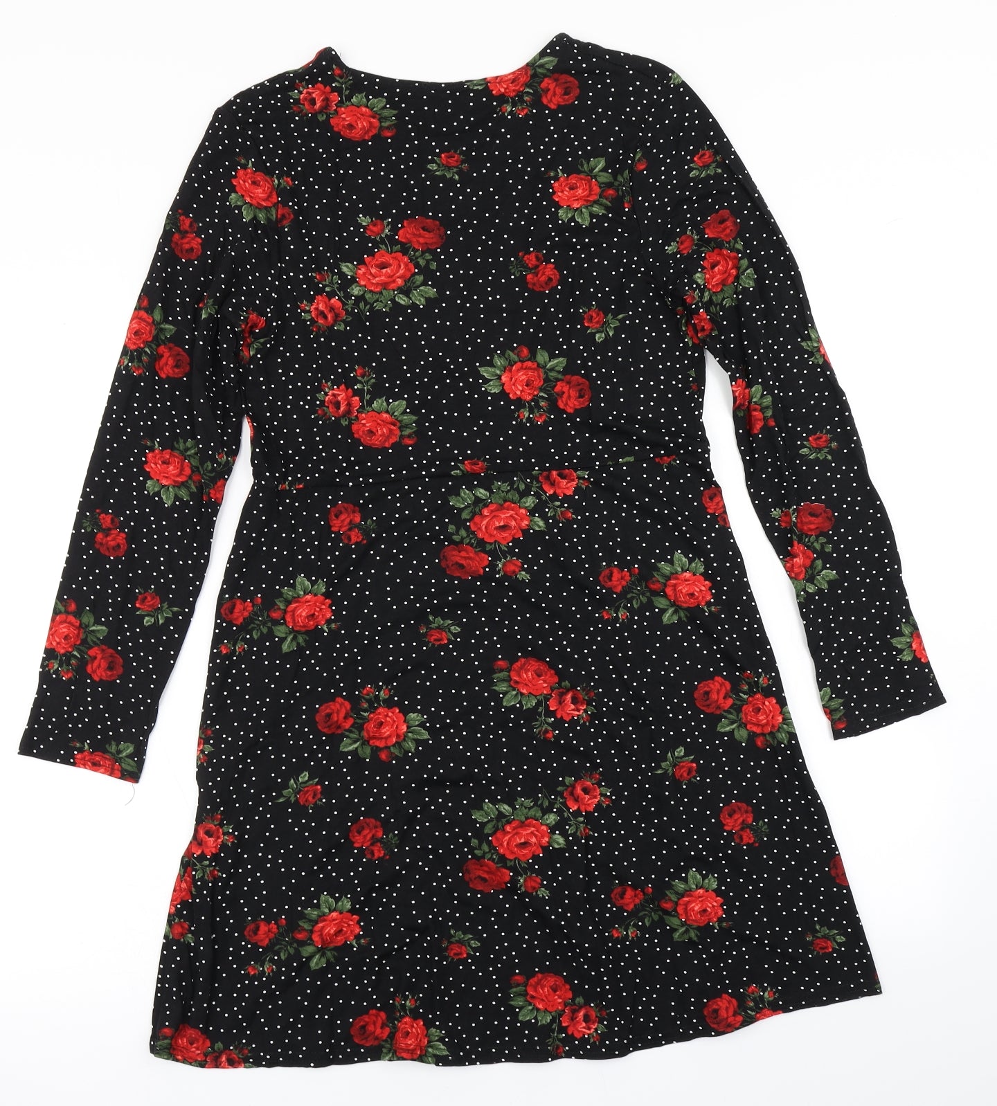 Peacocks Womens Black Floral  Skater Dress  Size 12