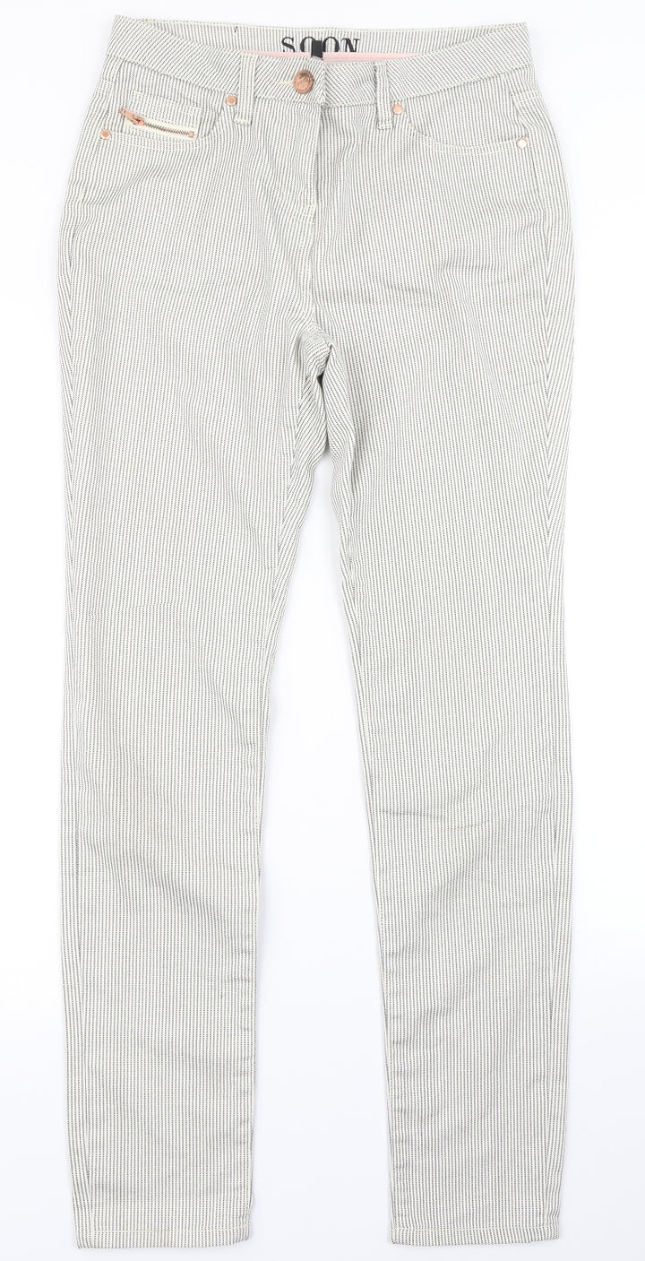 Soon Womens White Polka Dot  Skinny Jeans Size 10 L30 in