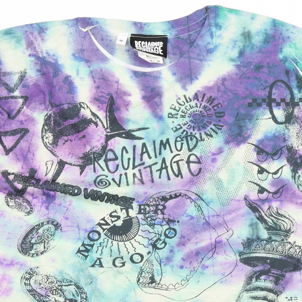 Reclaimed Vintage Mens Purple    T-Shirt Size M  - Tie Dye
