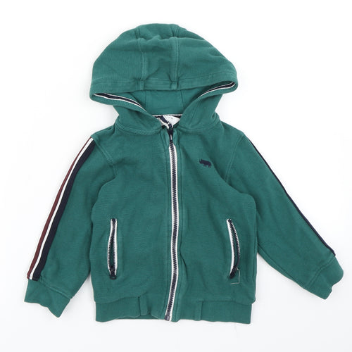 M&S Boys Green   Full Zip Hoodie Size 2-3 Years