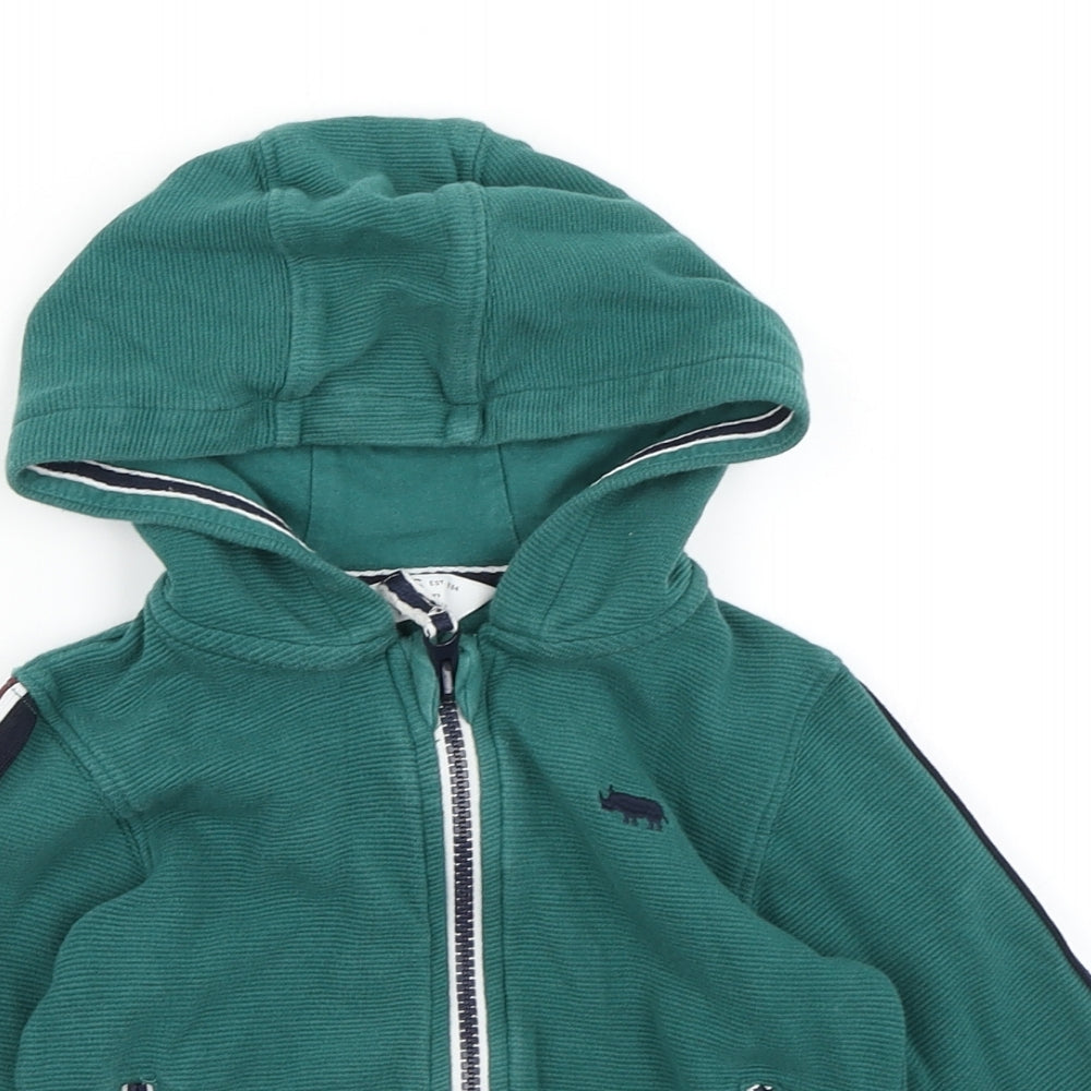 M&S Boys Green   Full Zip Hoodie Size 2-3 Years