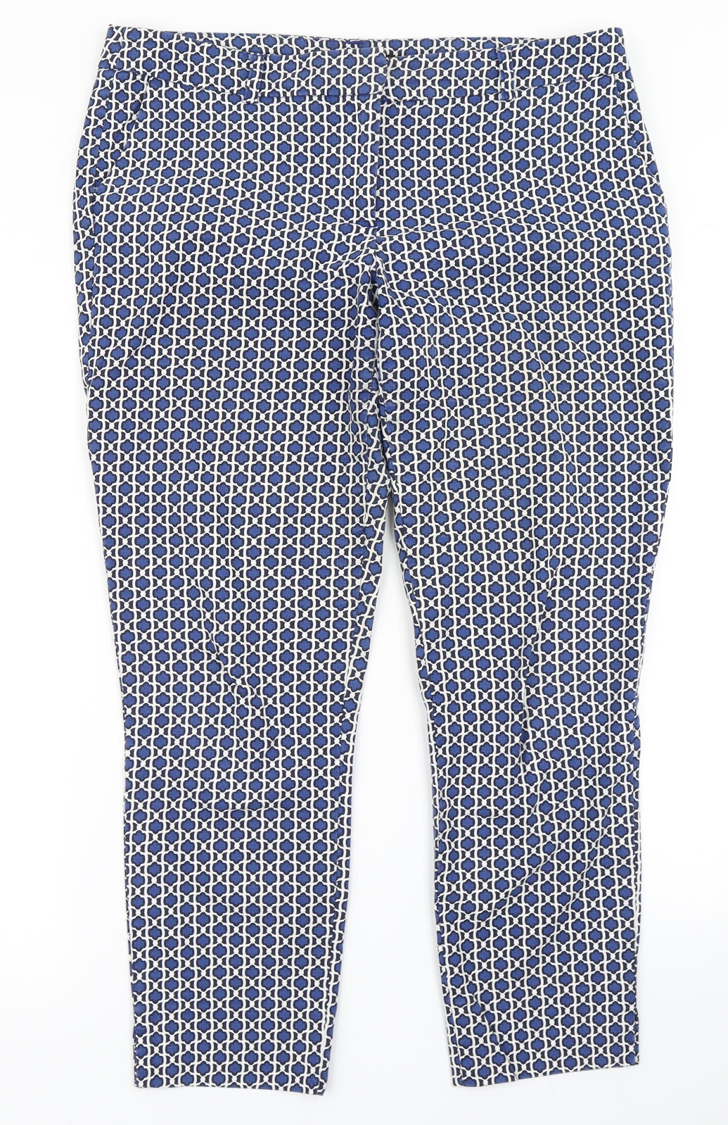 Jasmine & Juliana Womens Blue Paisley  Dress Pants Trousers Size 14 L25 in