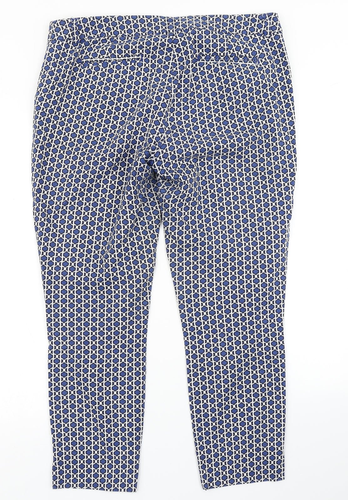 Jasmine & Juliana Womens Blue Paisley  Dress Pants Trousers Size 14 L25 in