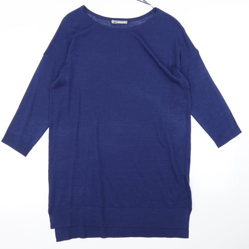 M&S Womens Blue  Knit Pullover Jumper Size 12