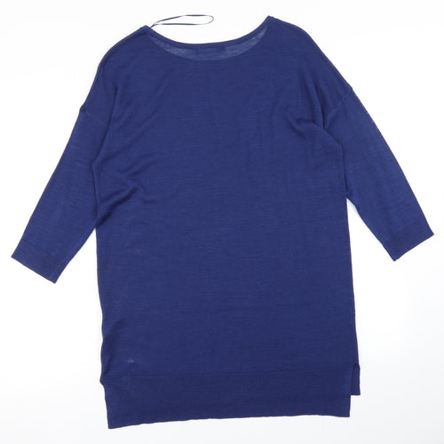 M&S Womens Blue  Knit Pullover Jumper Size 12