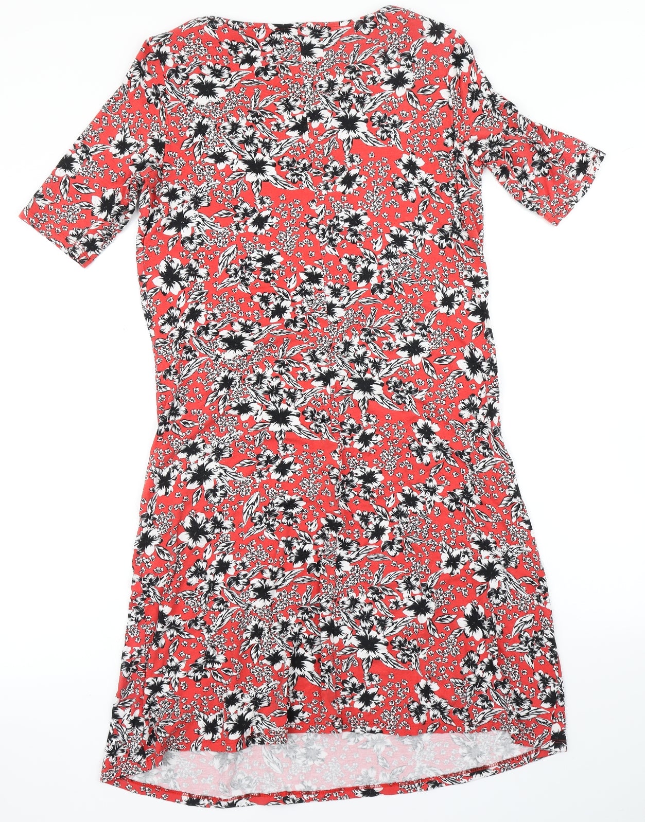 M&S Collection Womens Red Floral  Fit & Flare  Size 10
