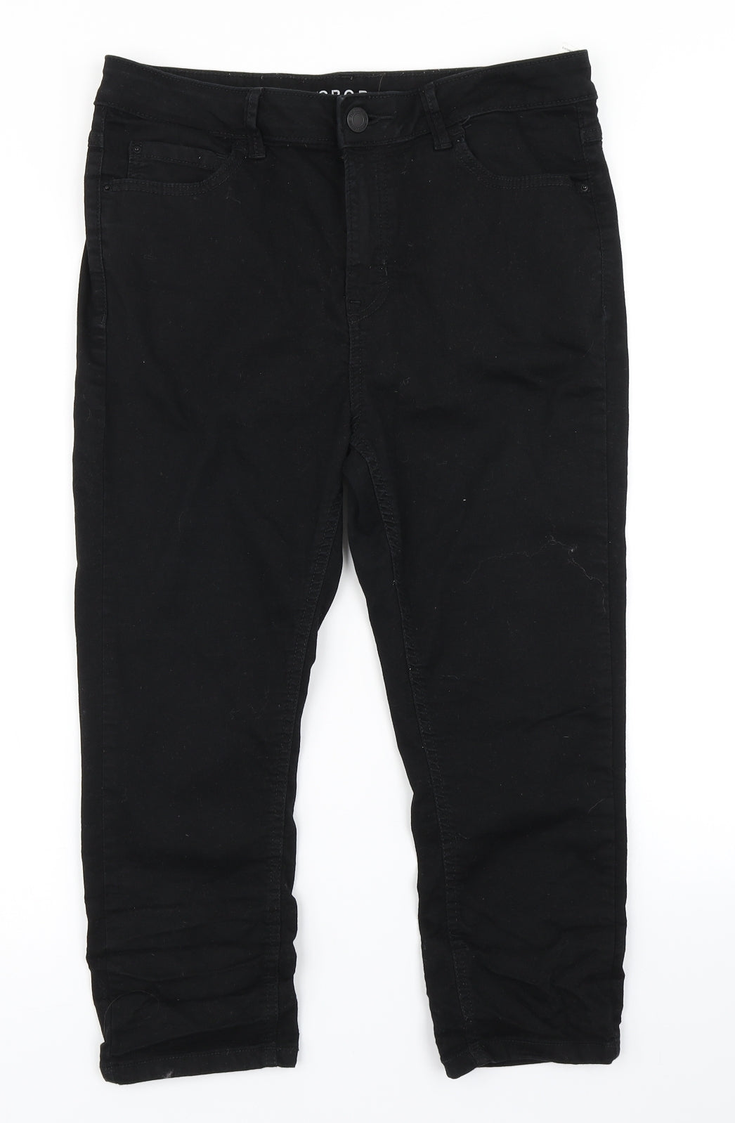 M&S Womens Black  Denim Cut-Off Shorts Size 14