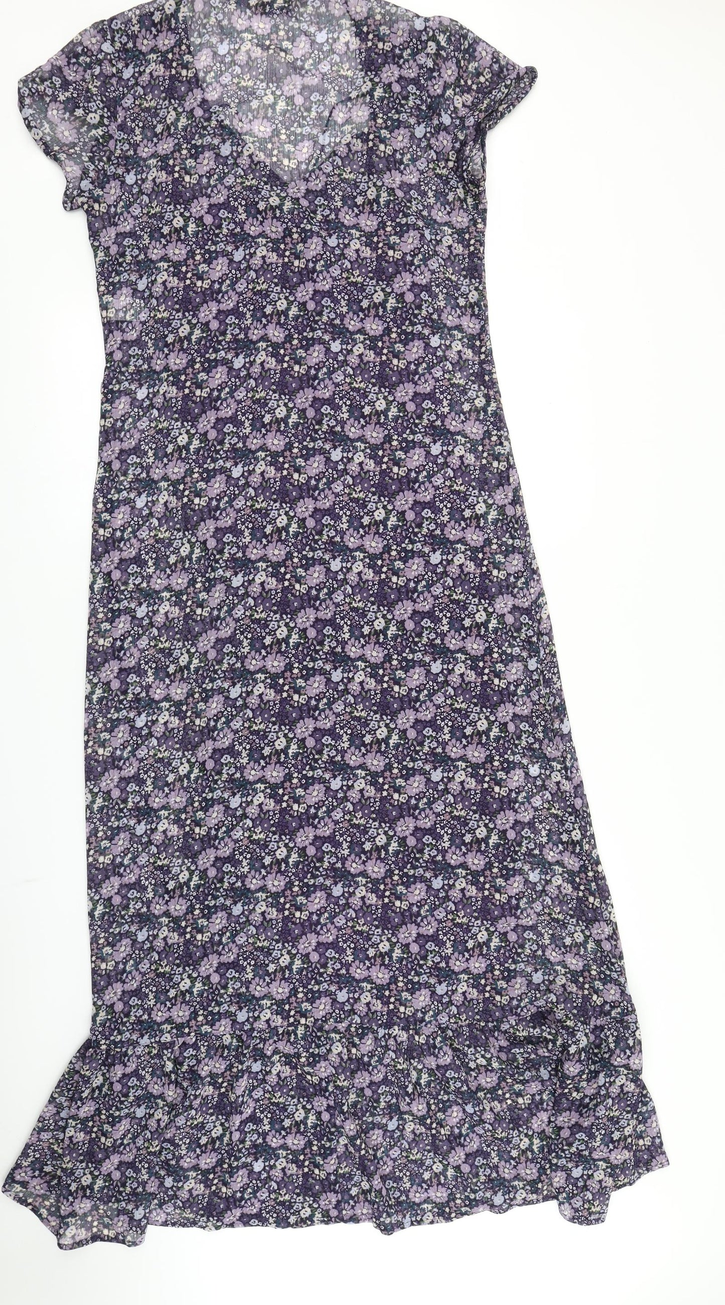 Marks & Spencer Womens Purple Floral  Maxi  Size 12