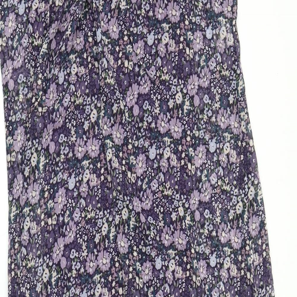 Marks & Spencer Womens Purple Floral  Maxi  Size 12