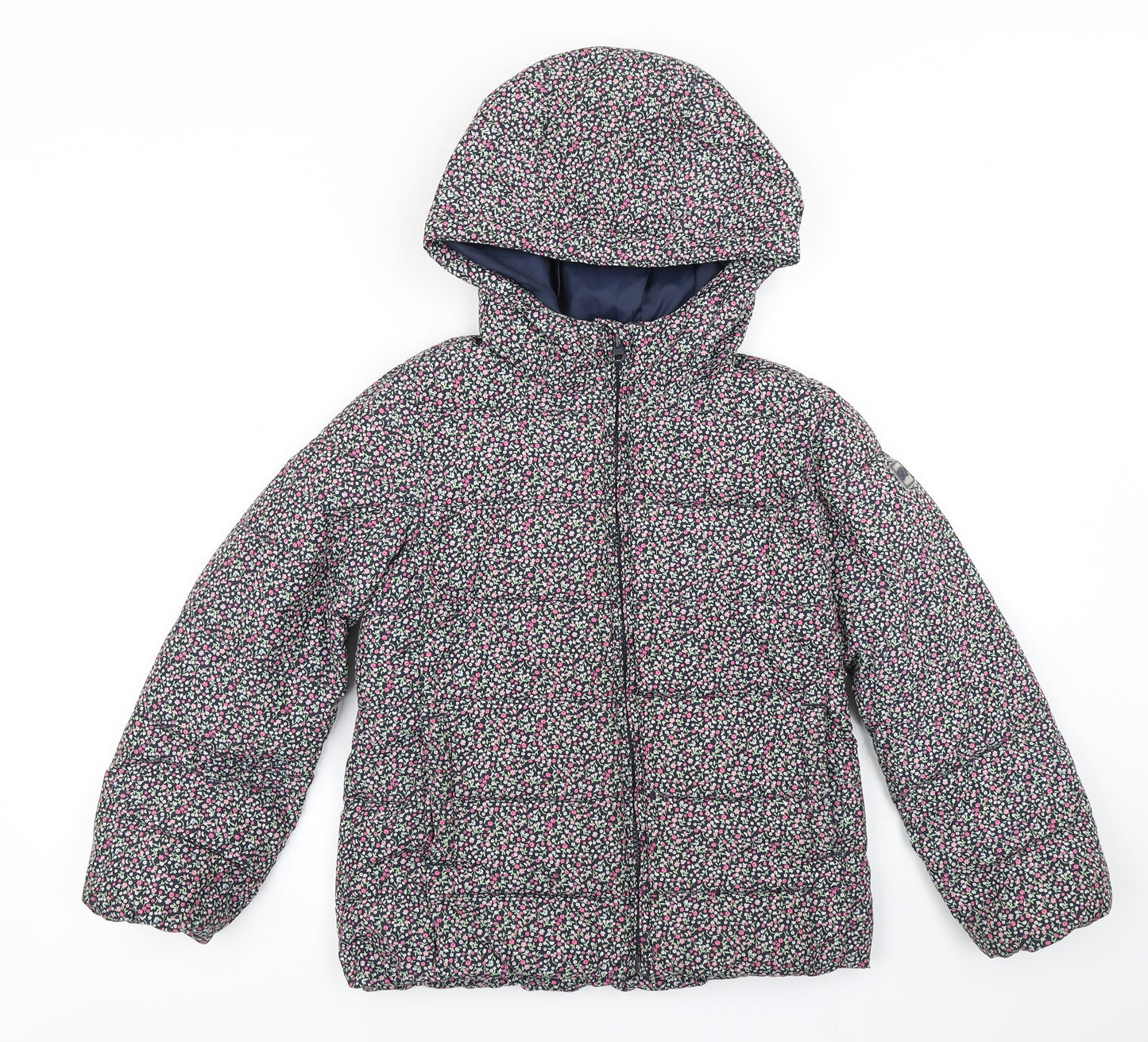 Gap Girls Black Floral  Puffer Jacket Coat Size 8-9 Years