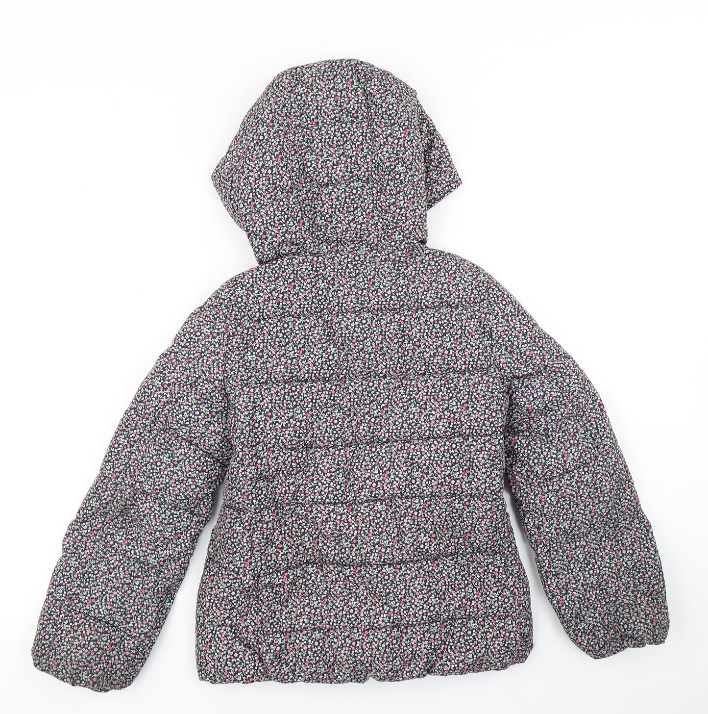 Gap Girls Black Floral  Puffer Jacket Coat Size 8-9 Years