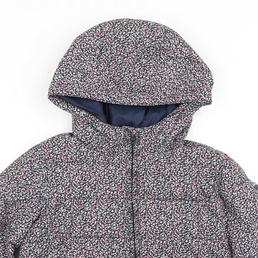 Gap Girls Black Floral  Puffer Jacket Coat Size 8-9 Years