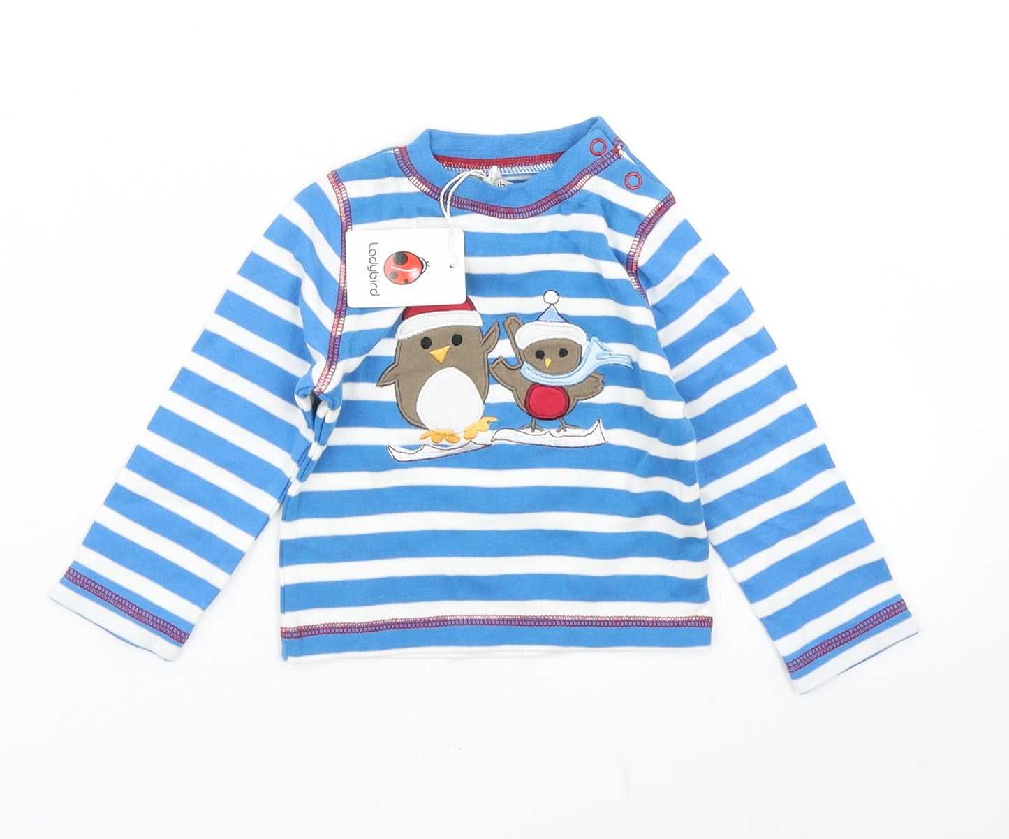 Ladybird Girls Blue Striped  Basic T-Shirt Size 3 Years