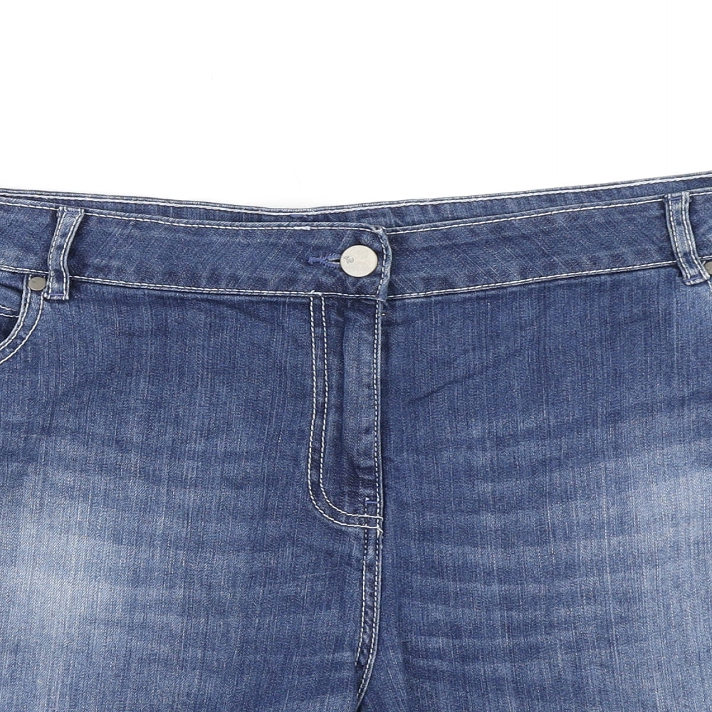 TU Womens Blue  Denim Boyfriend Shorts Size 22