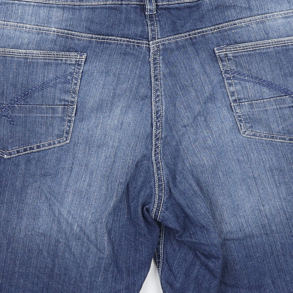 TU Womens Blue  Denim Boyfriend Shorts Size 22