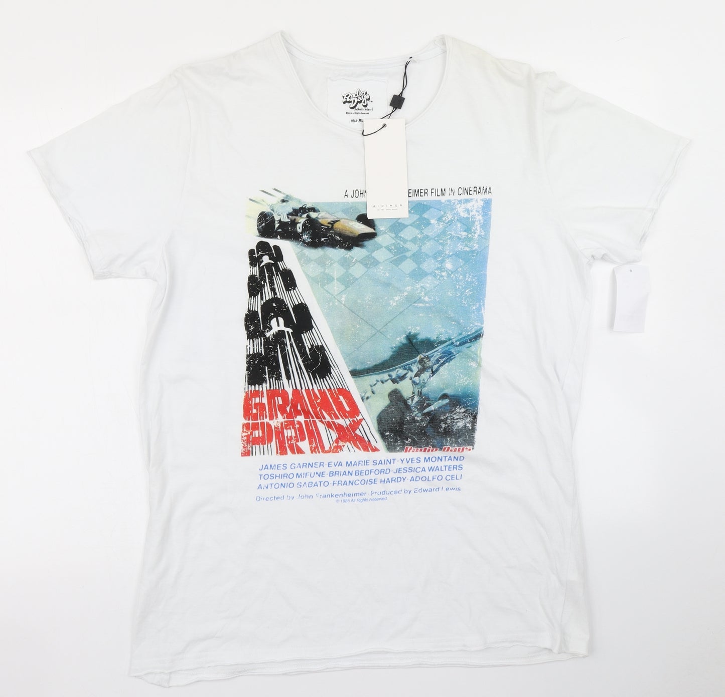 Minimum Mens White    T-Shirt Size XL  - Radio Days