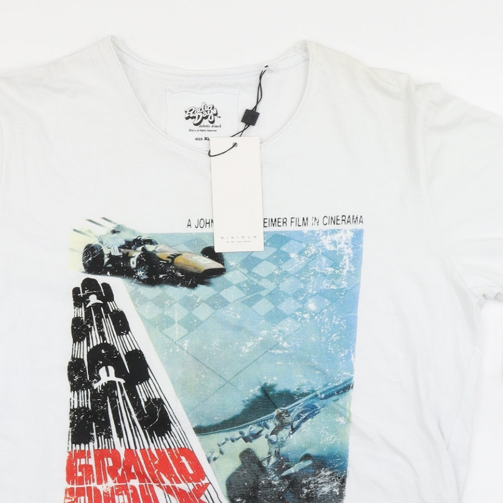 Minimum Mens White    T-Shirt Size XL  - Radio Days