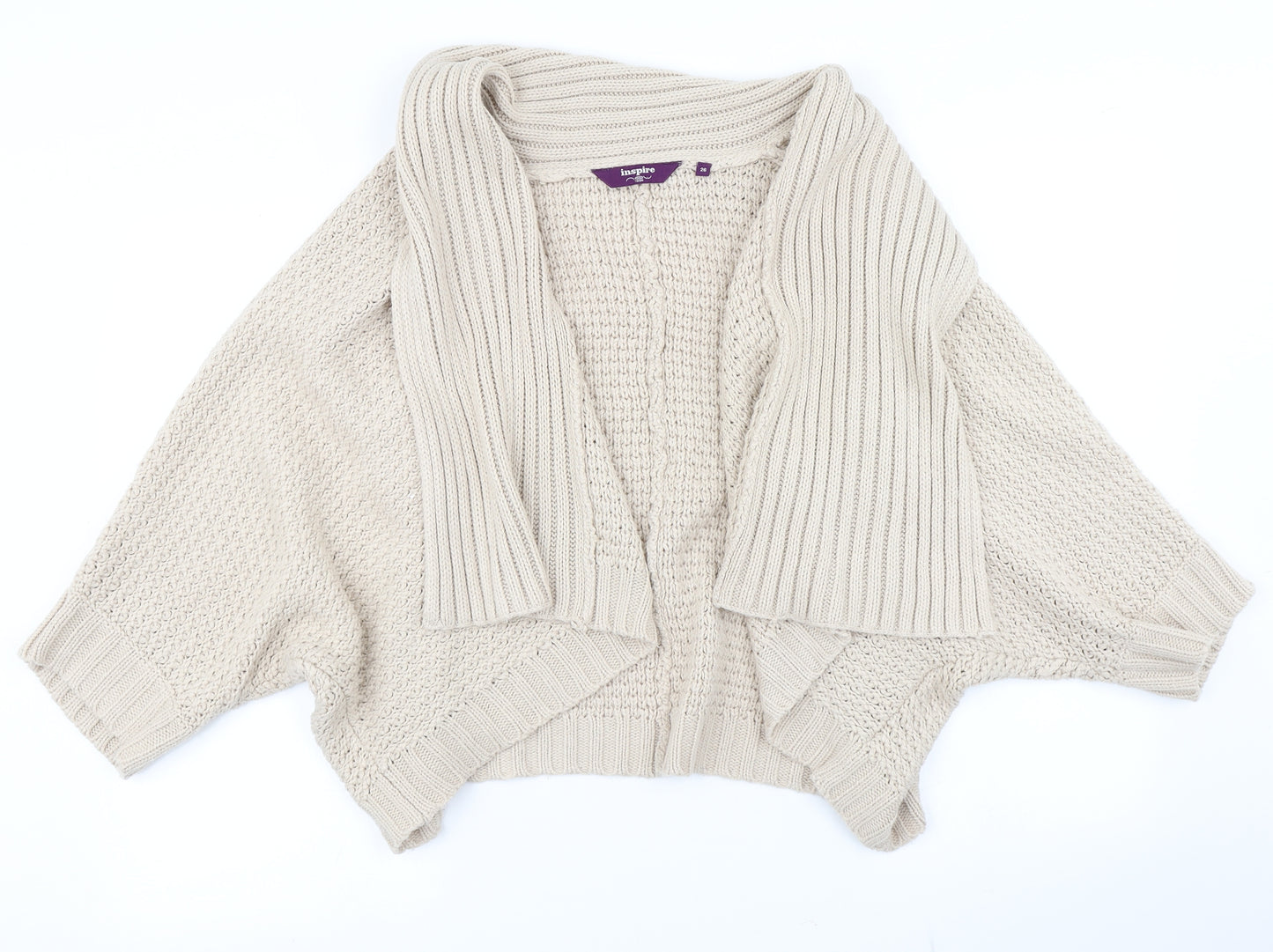 New Look Womens Beige  Knit Cardigan Jumper Size 26