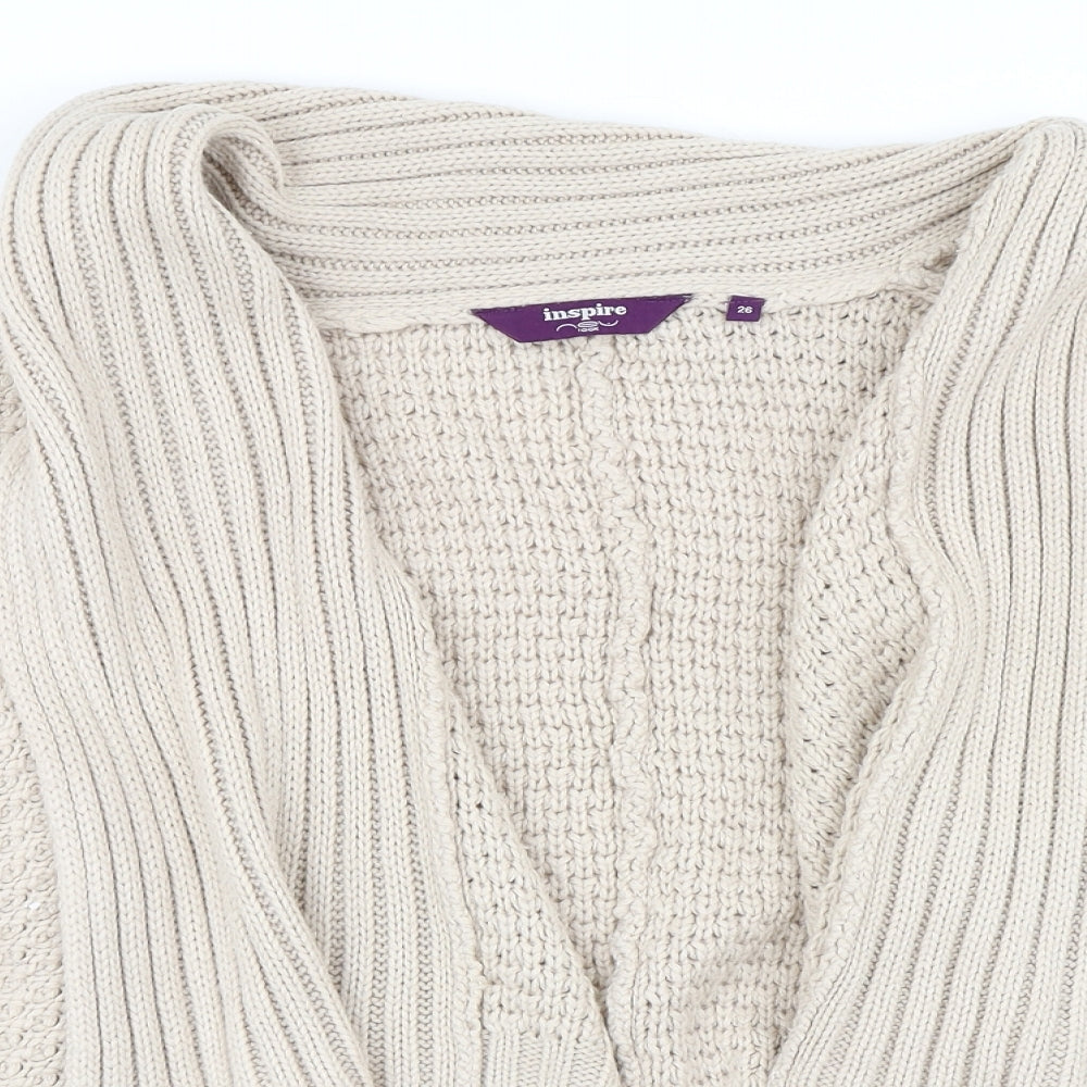 New Look Womens Beige  Knit Cardigan Jumper Size 26