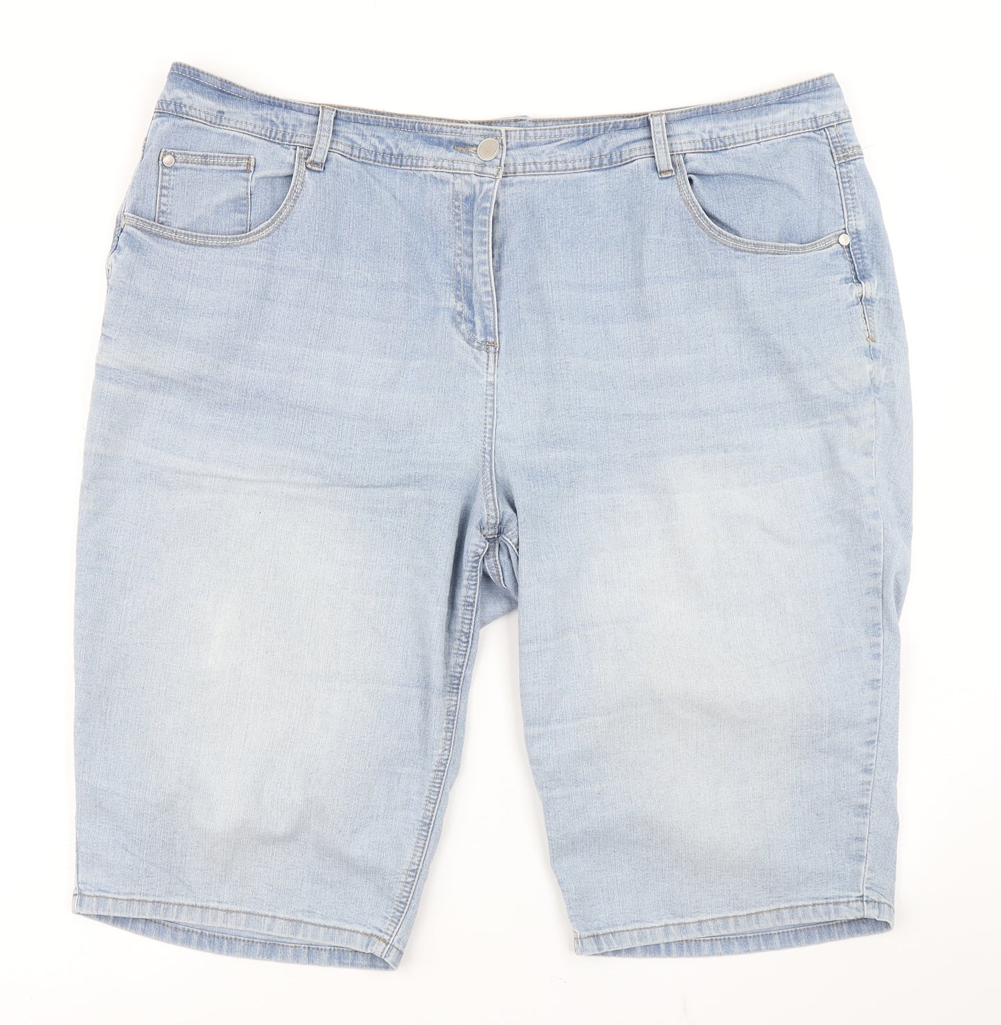 Yours Womens Blue  Denim Boyfriend Shorts Size 22
