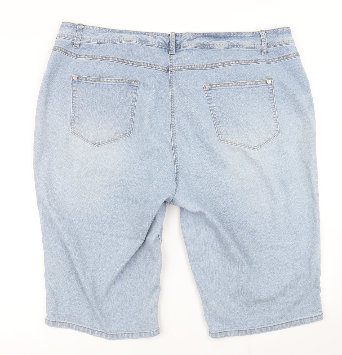 Yours Womens Blue  Denim Boyfriend Shorts Size 22