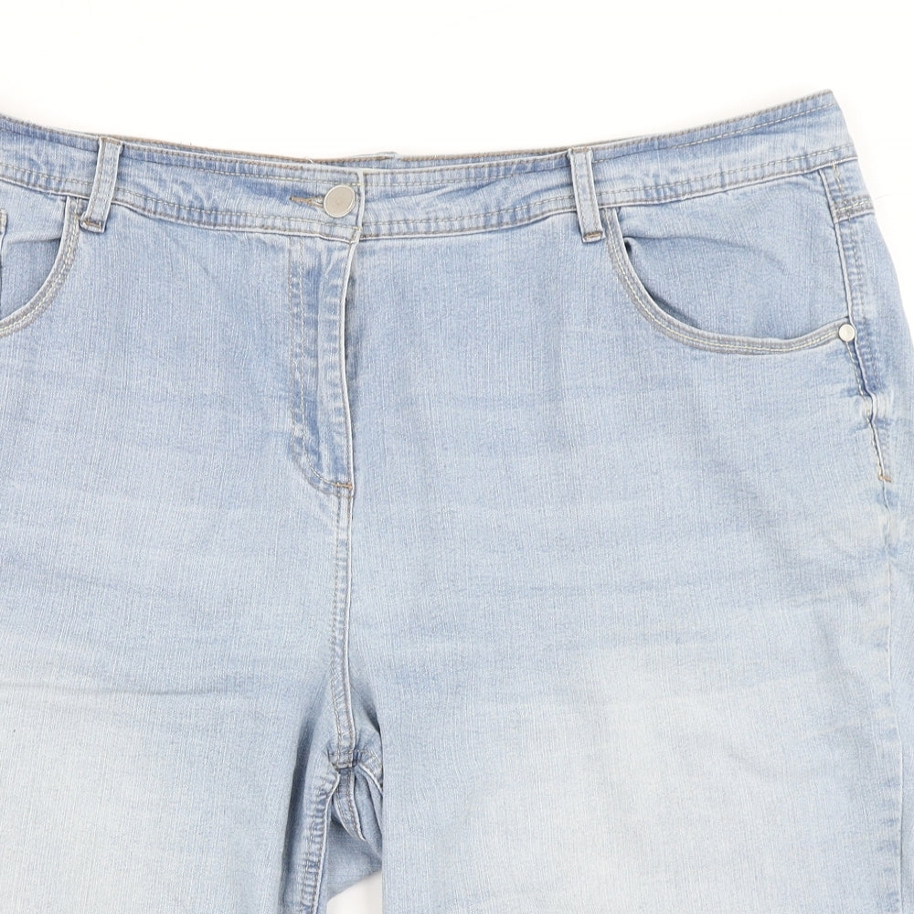 Yours Womens Blue  Denim Boyfriend Shorts Size 22