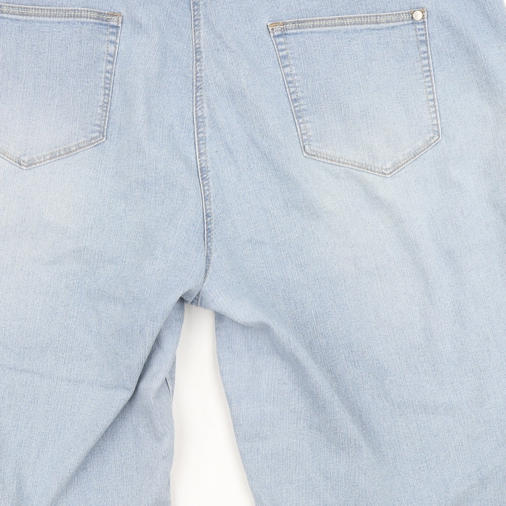 Yours Womens Blue  Denim Boyfriend Shorts Size 22