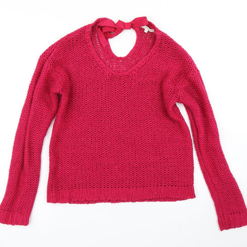 Easy Wear Womens Pink  Knit Pullover Jumper Size S