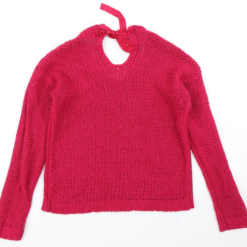 Easy Wear Womens Pink  Knit Pullover Jumper Size S