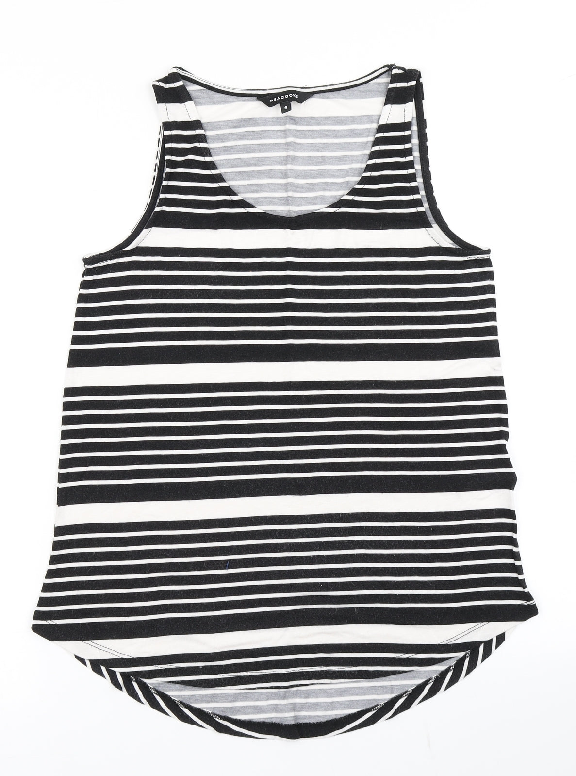 Peacocks Womens Black Striped  Basic Tank Size 8