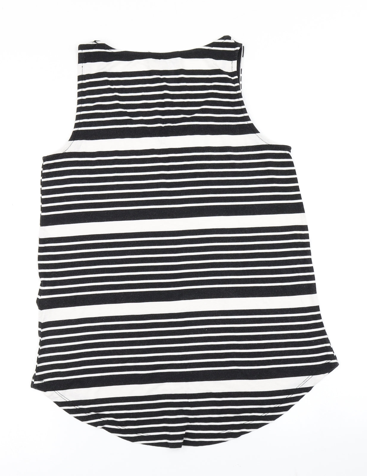 Peacocks Womens Black Striped  Basic Tank Size 8