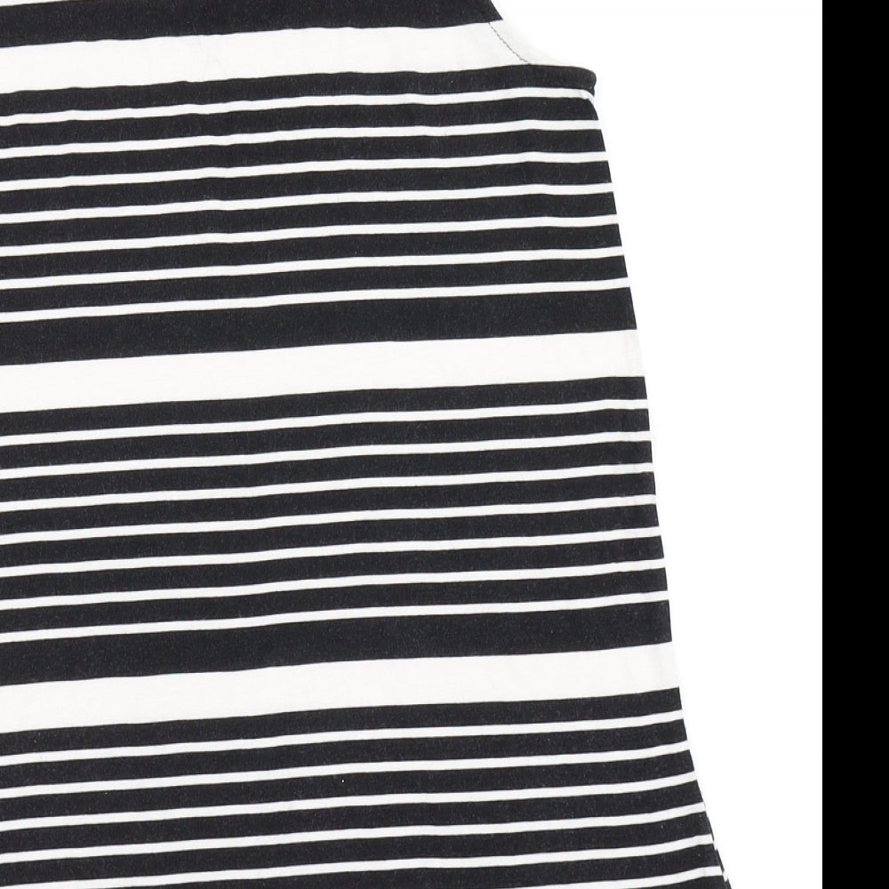 Peacocks Womens Black Striped  Basic Tank Size 8