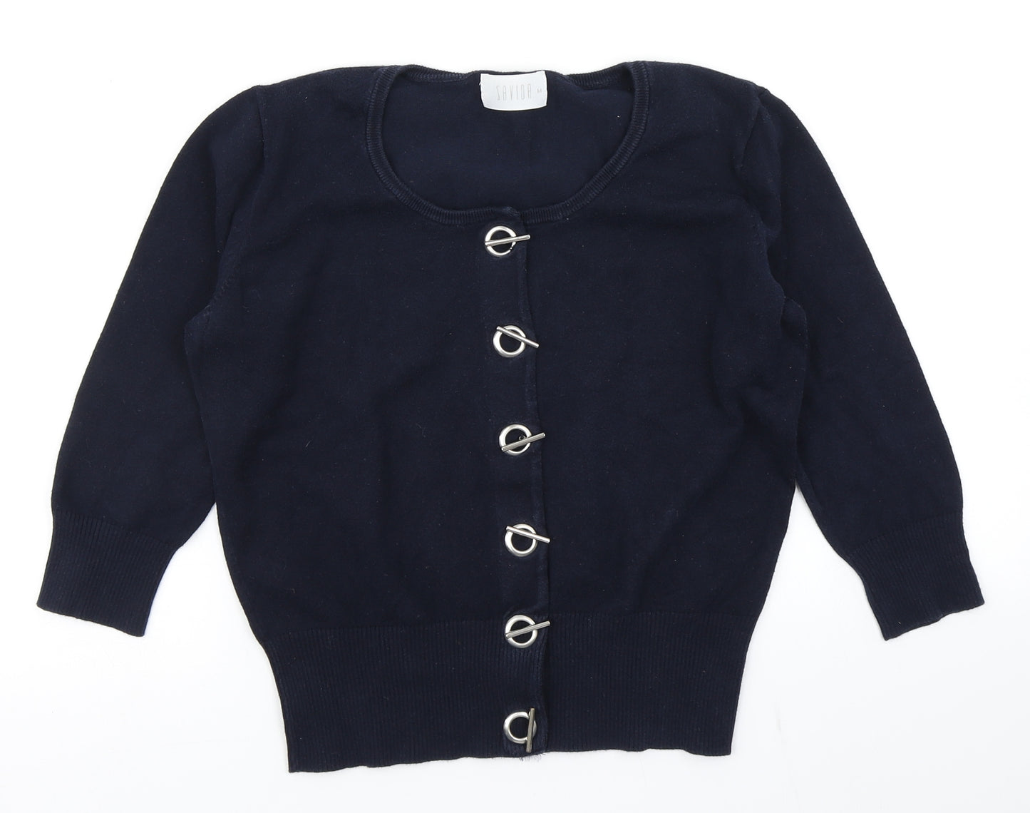 Savida Womens Blue  Knit Cardigan Jumper Size M