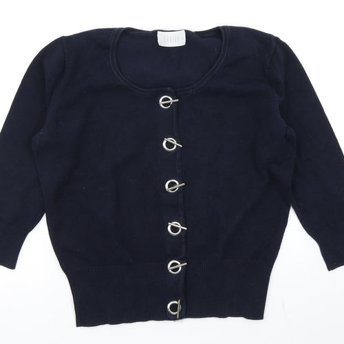 Savida Womens Blue  Knit Cardigan Jumper Size M