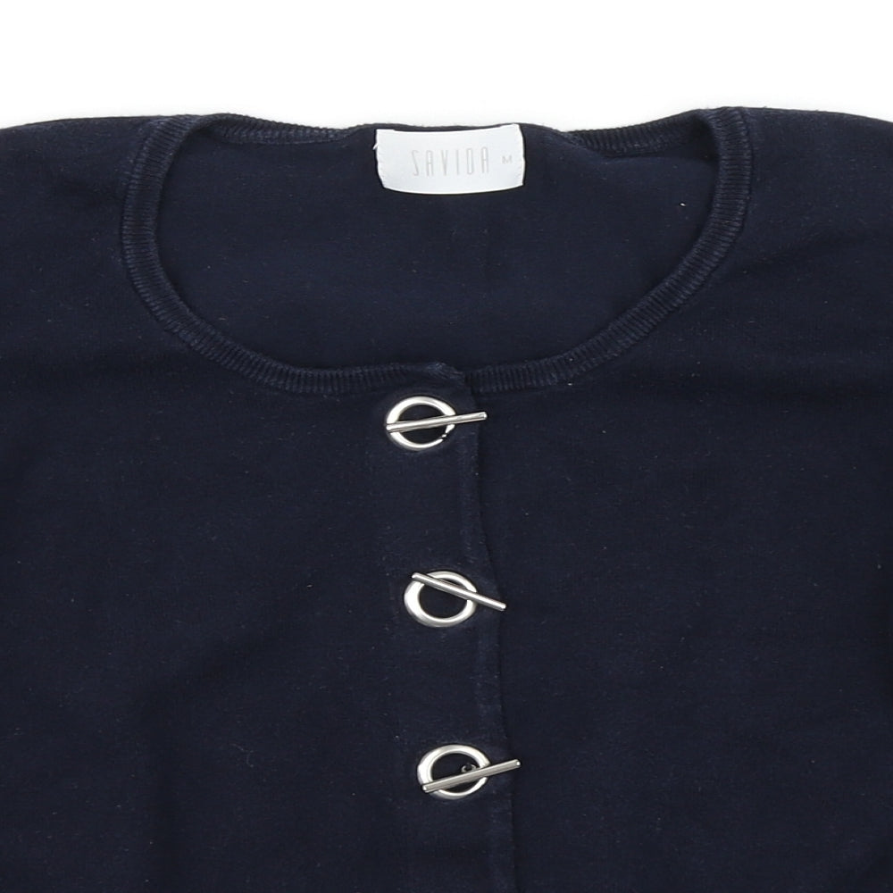Savida Womens Blue  Knit Cardigan Jumper Size M