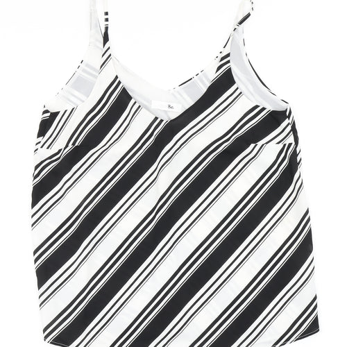 Label Be Womens White Striped  Camisole Blouse Size 12