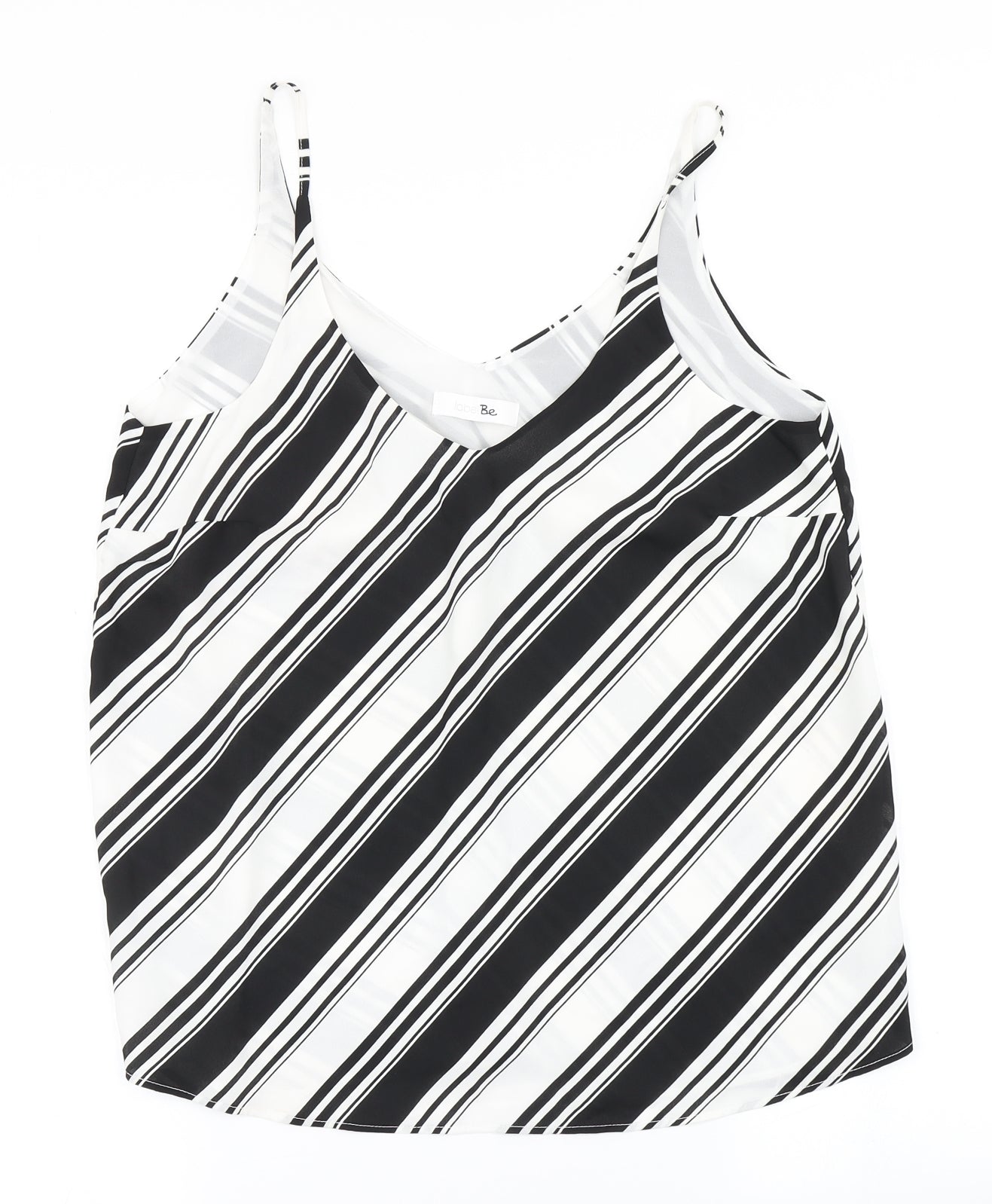 Label Be Womens White Striped  Camisole Blouse Size 12