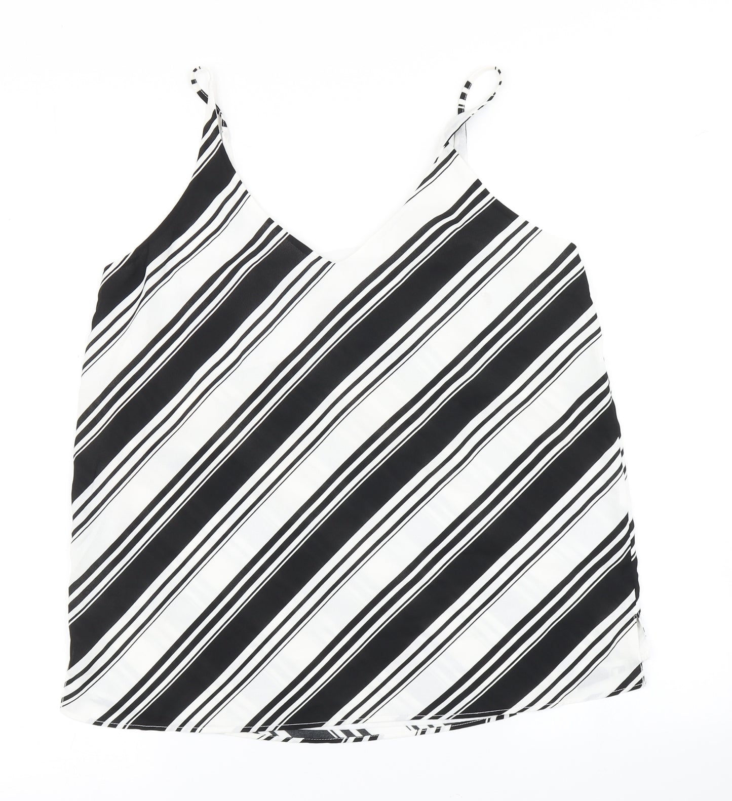Label Be Womens White Striped  Camisole Blouse Size 12