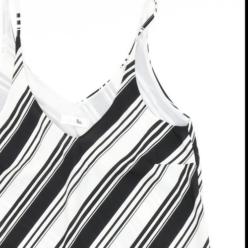 Label Be Womens White Striped  Camisole Blouse Size 12