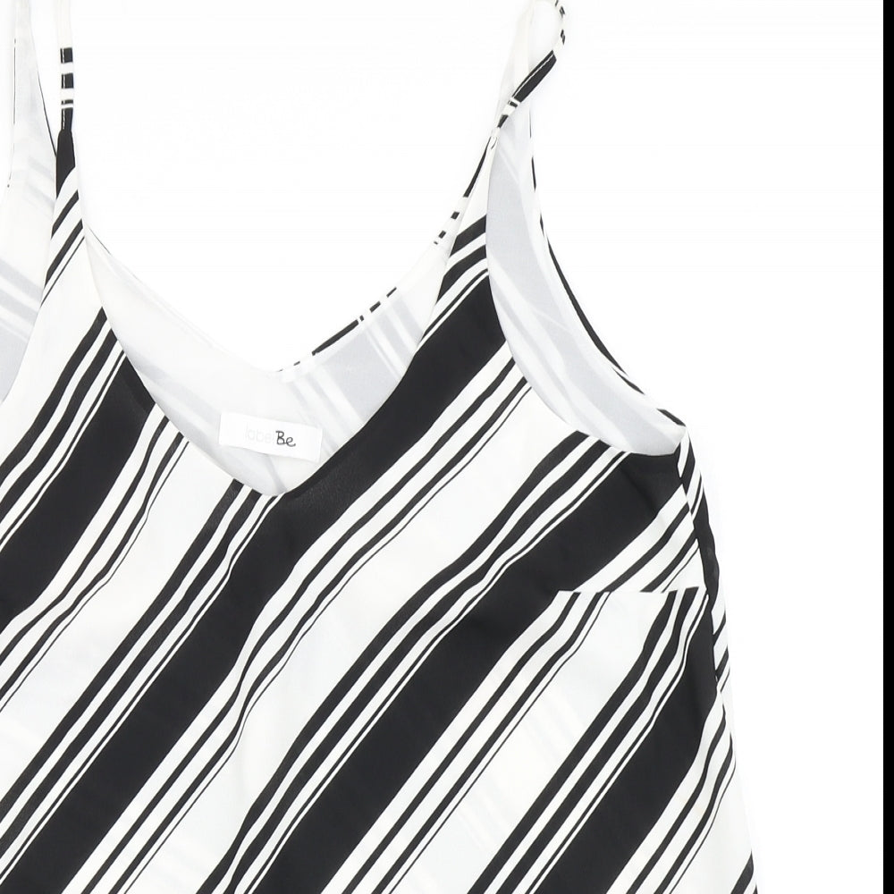 Label Be Womens White Striped  Camisole Blouse Size 12